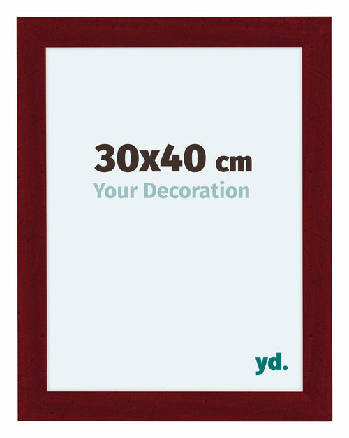 Como MDF Bilderrahmen 30x40cm Weinrot Gewischt Vorne Messe | Yourdecoration.at