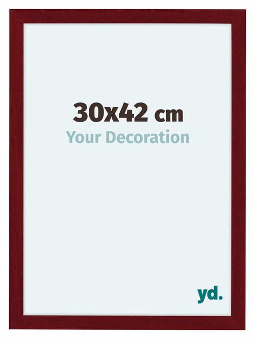 Como MDF Bilderrahmen 30x42cm Weinrot Gewischt Vorne Messe | Yourdecoration.at