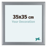 Como MDF Bilderrahmen 35x35cm Silber Matt Vorne Messe | Yourdecoration.at
