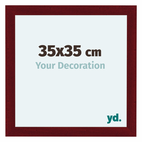 Como MDF Bilderrahmen 35x35cm Weinrot Gewischt Vorne Messe | Yourdecoration.at