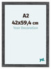 Como MDF Bilderrahmen 42x59 4cm A2 Grau Gewischt Vorne Messe | Yourdecoration.at
