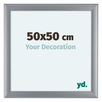 Como MDF Bilderrahmen 50x50cm Silber Matt Vorne Messe | Yourdecoration.at