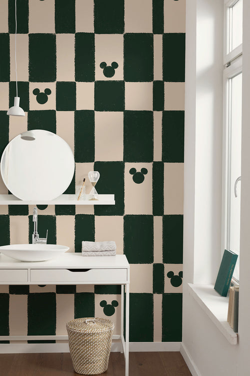 Disney Mickey Mouse Green Chess Innere Fototapete DX4 187 | Yourdecoration.at