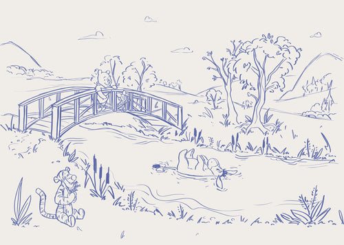 Disney Winnie the Pooh Blue Ink Fototapete DX7 235 | Yourdecoration.at