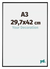 Evry Kunststoff Bilderrahmen 29 7x42cm A3 Schwarz Hochglanz Vorne Messe | Yourdecoration.at