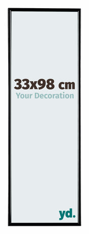 Evry Kunststoff Bilderrahmen 33x98cm Schwarz Hochglanz Vorne Messe | Yourdecoration.at