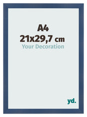 Bilderrahmen A4 - 21x29,7 cm - Dunkelblau Gewischt - MDF - Pisa