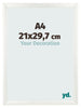 Bilderrahmen A4 - 21x29,7 cm - Weiß Gemasert - MDF - Pisa