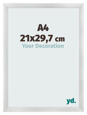 Bilderrahmen A4 - 21x29,7 cm - Silber Matt - MDF - Pisa