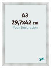 Bilderrahmen A3 - 29,7x42 cm - Aluminium Gebürstet - MDF - Pisa