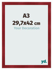 Bilderrahmen A3 - 29,7x42 cm - Weinrot Gewischt - MDF - Pisa