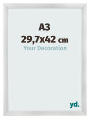 Bilderrahmen A3 - 29,7x42 cm - Silber Matt - MDF - Pisa