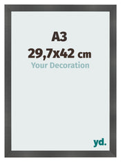 Bilderrahmen A3 - 29,7x42 cm - Schwarz Matt - MDF - Pisa