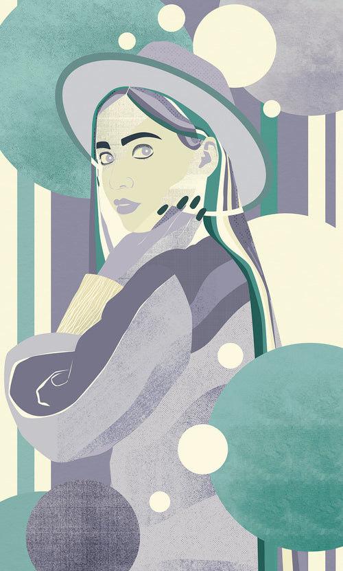 Fototapete Woman Hat Color 150x250cm Komar FLX3 062 | Yourdecoration.at