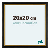 Lincoln Holz Bilderrahmen 20x20cm Schwarz Gold Vorne Messe | Yourdecoration.at