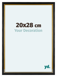 Lincoln Holz Bilderrahmen 20x28cm Schwarz Gold Vorne Messe | Yourdecoration.at
