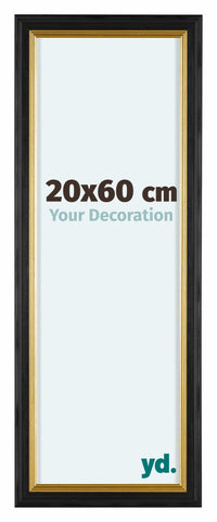 Lincoln Holz Bilderrahmen 20x60cm Schwarz Gold Vorne Messe | Yourdecoration.at