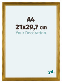 Lincoln Holz Bilderrahmen 21x29 7cm A4 Gold Vorne Messe | Yourdecoration.at