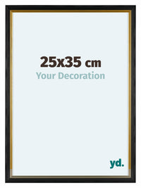 Lincoln Holz Bilderrahmen 25x35cm Schwarz Gold Vorne Messe | Yourdecoration.at