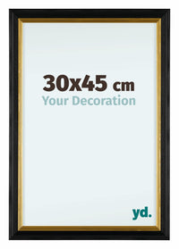 Lincoln Holz Bilderrahmen 30x45cm Schwarz Gold Vorne Messe | Yourdecoration.at