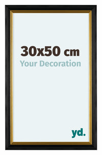 Lincoln Holz Bilderrahmen 30x50cm Schwarz Gold Vorne Messe | Yourdecoration.at
