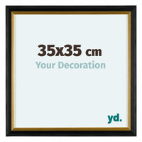 Lincoln Holz Bilderrahmen 35x35cm Schwarz Gold Vorne Messe | Yourdecoration.at