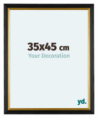 Lincoln Holz Bilderrahmen 35x45cm Schwarz Gold Vorne Messe | Yourdecoration.at