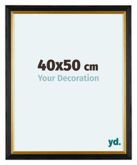 Lincoln Holz Bilderrahmen 40x50cm Schwarz Gold Vorne Messe | Yourdecoration.at