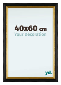 Lincoln Holz Bilderrahmen 40x60cm Schwarz Gold Vorne Messe | Yourdecoration.at