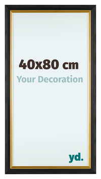 Lincoln Holz Bilderrahmen 40x80cm Schwarz Gold Vorne Messe | Yourdecoration.at