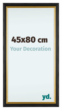 Lincoln Holz Bilderrahmen 45x80cm Schwarz Gold Vorne Messe | Yourdecoration.at