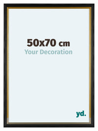 Lincoln Holz Bilderrahmen 50x70cm Schwarz Gold Vorne Messe | Yourdecoration.at