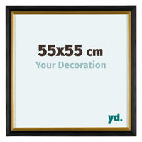 Lincoln Holz Bilderrahmen 55x55cm Schwarz Gold Vorne Messe | Yourdecoration.at