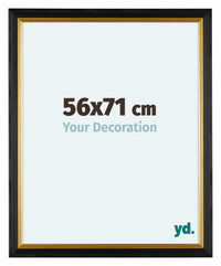 Lincoln Holz Bilderrahmen 56x71cm Schwarz Gold Vorne Messe | Yourdecoration.at
