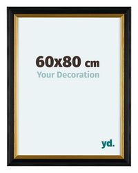 Lincoln Holz Bilderrahmen 60x80cm Schwarz Gold Vorne Messe | Yourdecoration.at