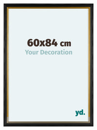 Lincoln Holz Bilderrahmen 60x84cm Schwarz Gold Vorne Messe | Yourdecoration.at