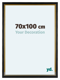Lincoln Holz Bilderrahmen 70x100cm Schwarz Gold Vorne Messe | Yourdecoration.at
