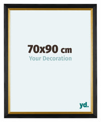 Lincoln Holz Bilderrahmen 70x90cm Schwarz Gold Vorne Messe | Yourdecoration.at