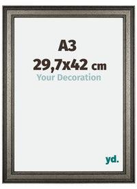 Liverpool Holz Bilderrahmen 29 7x42cm A3 Silber Vorne Messe | Yourdecoration.at