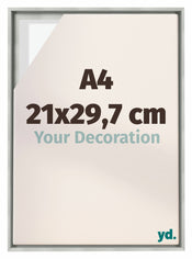 Lyon MDF Schattenfugenrahmen 21x29 7cm A4 Silber Matt Vorne Messe | Yourdecoration.at