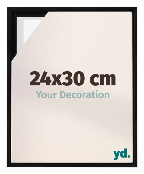 Lyon MDF Schattenfugenrahmen 24x30cm Schwarz Matt Vorne Messe | Yourdecoration.at