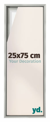 Lyon MDF Schattenfugenrahmen 25x75cm Silber Matt Vorne Messe | Yourdecoration.at