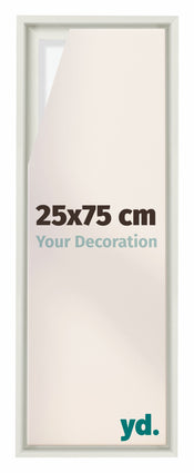 Lyon MDF Schattenfugenrahmen 25x75cm Weiss Matt Vorne Messe | Yourdecoration.at
