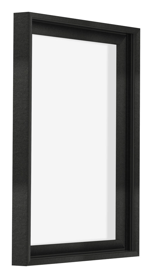 Lyon MDF Schattenfugenrahmen 3 4 Schwarz Matt Vorne Schrag | Yourdecoration.at