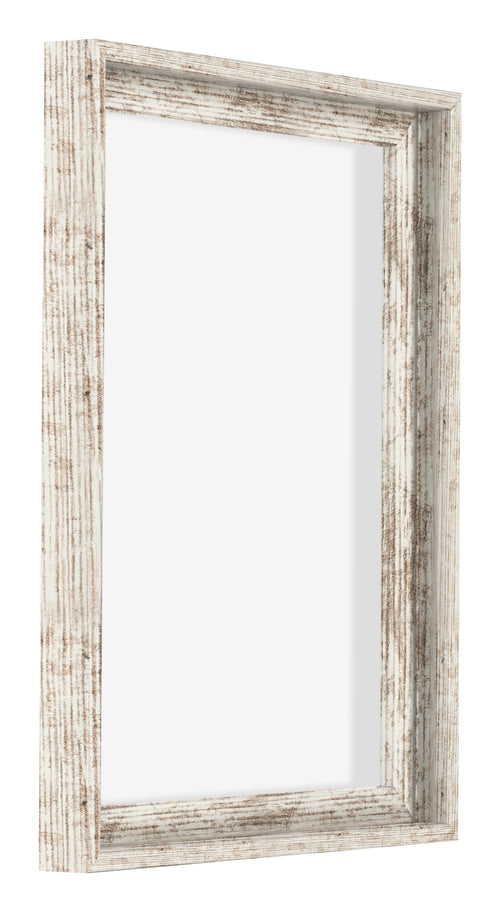 Lyon MDF Schattenfugenrahmen 3 4 Weiss Vintage Vorne Schrag | Yourdecoration.at
