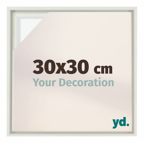 Lyon MDF Schattenfugenrahmen 30x30cm Weiss Matt Vorne Messe | Yourdecoration.at