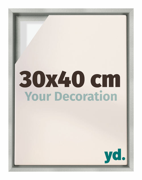 Lyon MDF Schattenfugenrahmen 30x40cm Silber Matt Vorne Messe | Yourdecoration.at
