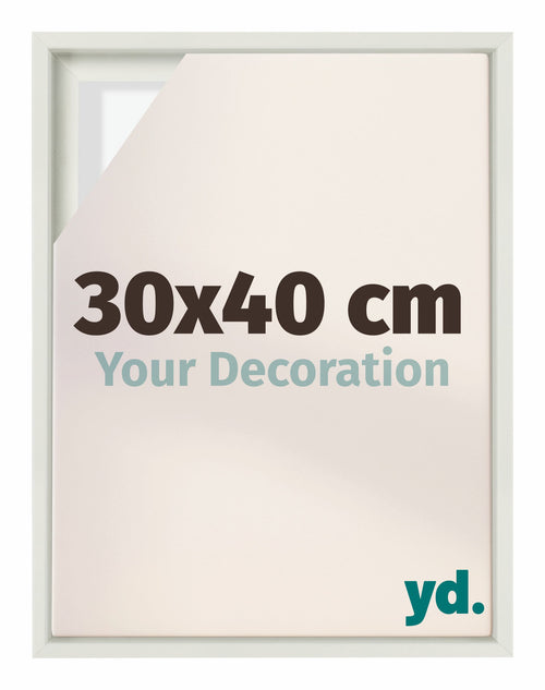 Lyon MDF Schattenfugenrahmen 30x40cm Weiss Matt Vorne Messe | Yourdecoration.at