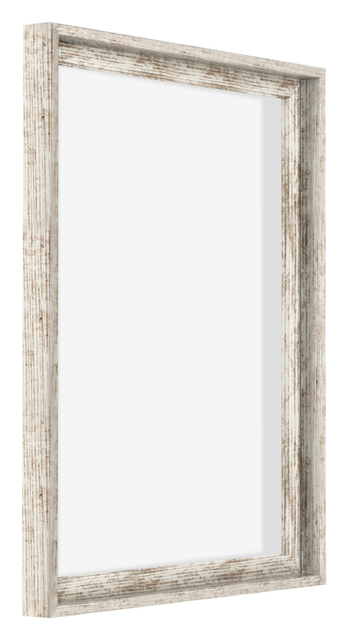 Lyon MDF Schattenfugenrahmen 4 5 Weiss Vintage Vorne Schrag | Yourdecoration.at