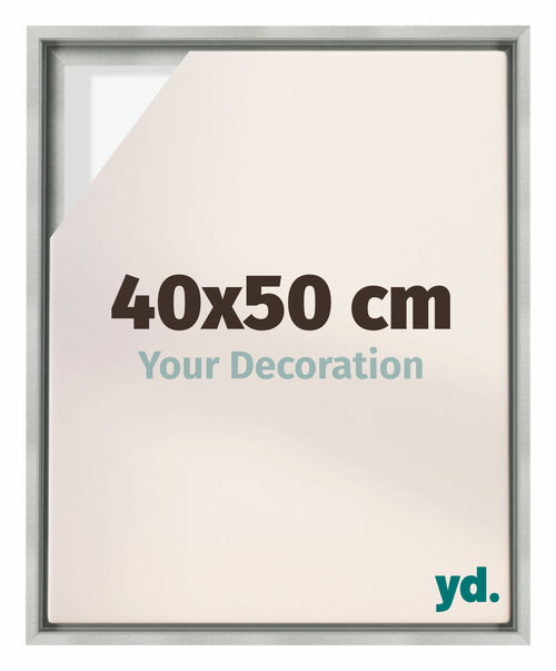 Lyon MDF Schattenfugenrahmen 40x50cm Silber Matt Vorne Messe | Yourdecoration.at